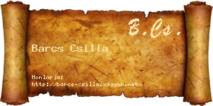 Barcs Csilla névjegykártya